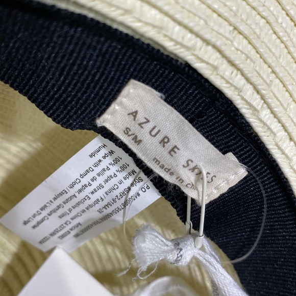 New Aritzia Azure Skies Sun straw Hat size S/M with tags white ⭐️⭐️⭐️⭐️ - Picture 11 of 14